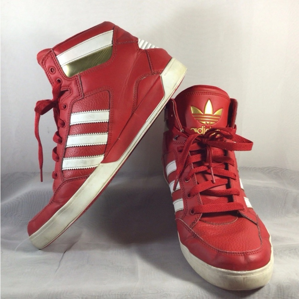 Adidas Men’s Size 1 Sneakers Red and White - Picture 2 of 6